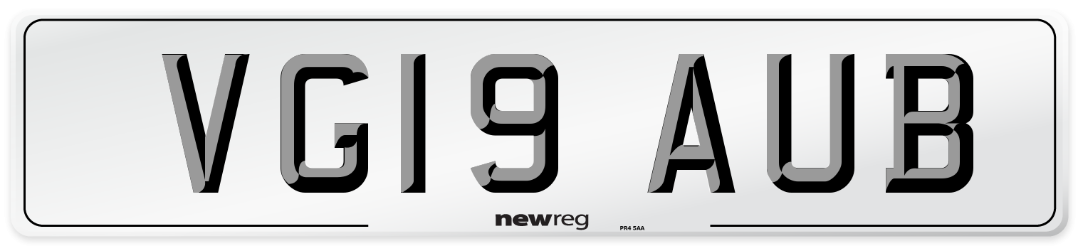 VG19 AUB Number Plate from New Reg